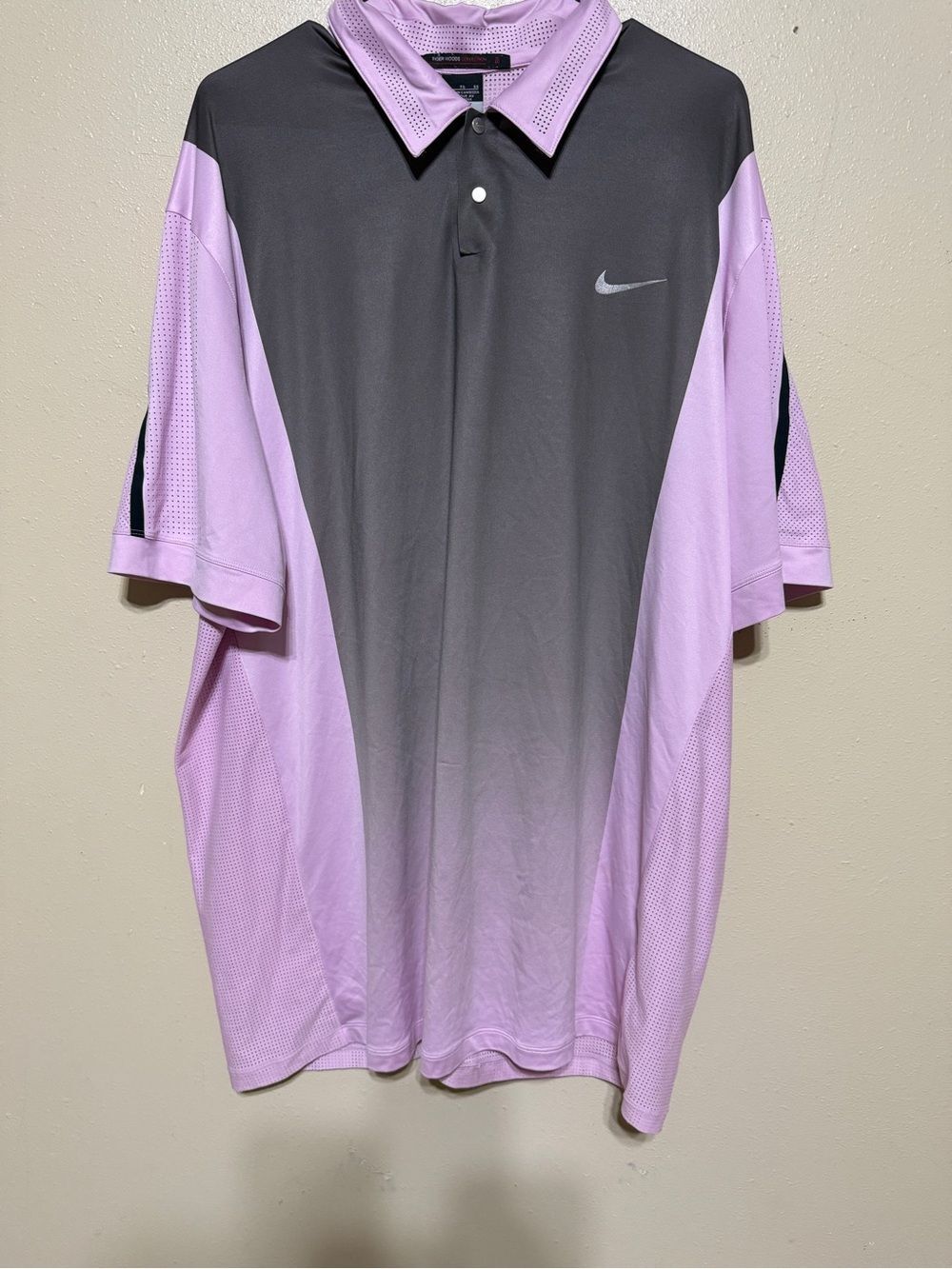 Nike Tiger Woods Collection Dri-FIT Golf Polo Pink Gray Men’s XL - Picture 1 of 6